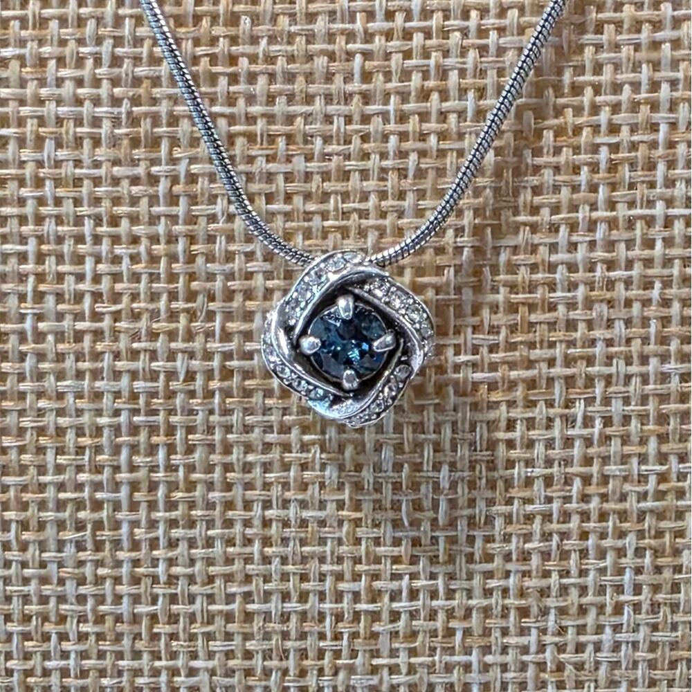Brighton Blue Eternity Love Knot Silver Plated‎ Pendant Necklace